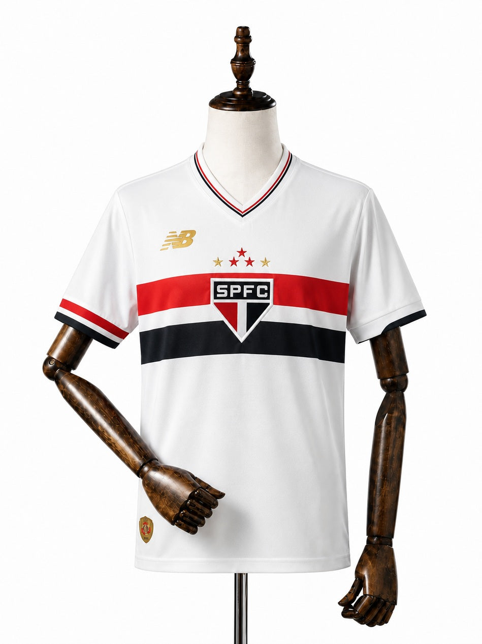 São Paulo Home Jersey front wood mannequin white background