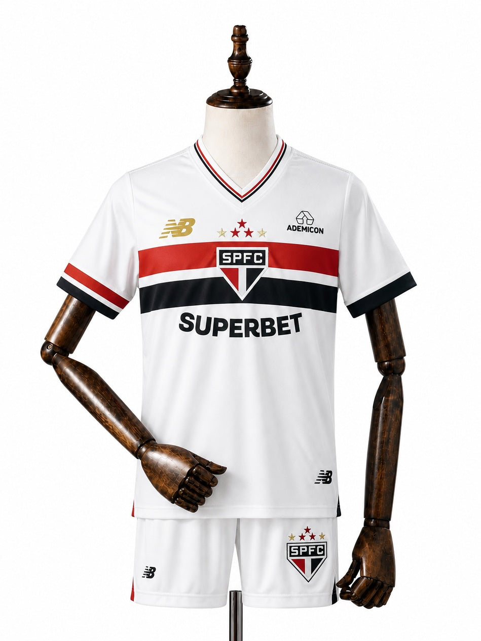 São Paulo home Kids kit front wood mannequin white background