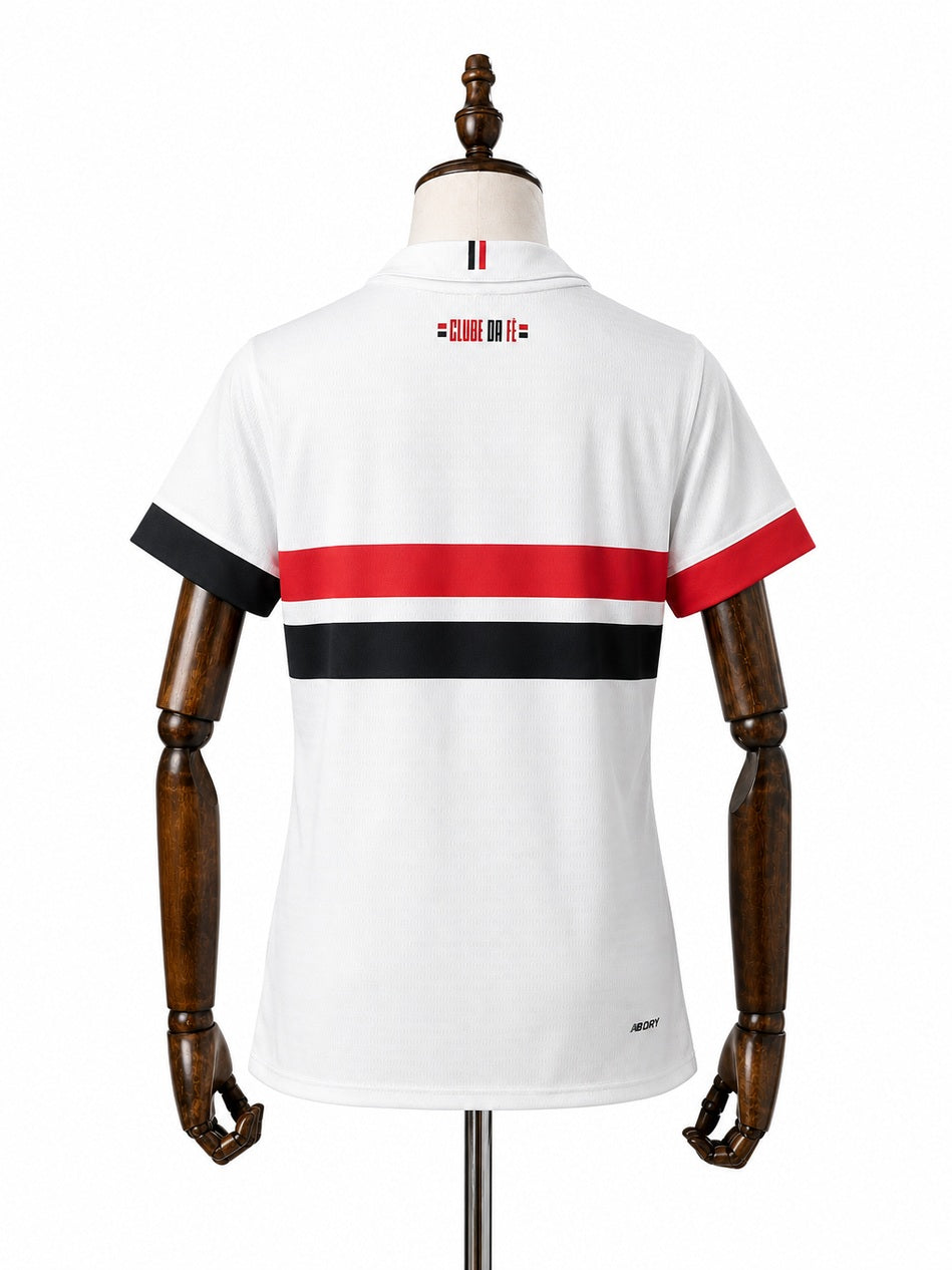 São Paulo Home Women Jersey back wood mannequin white background