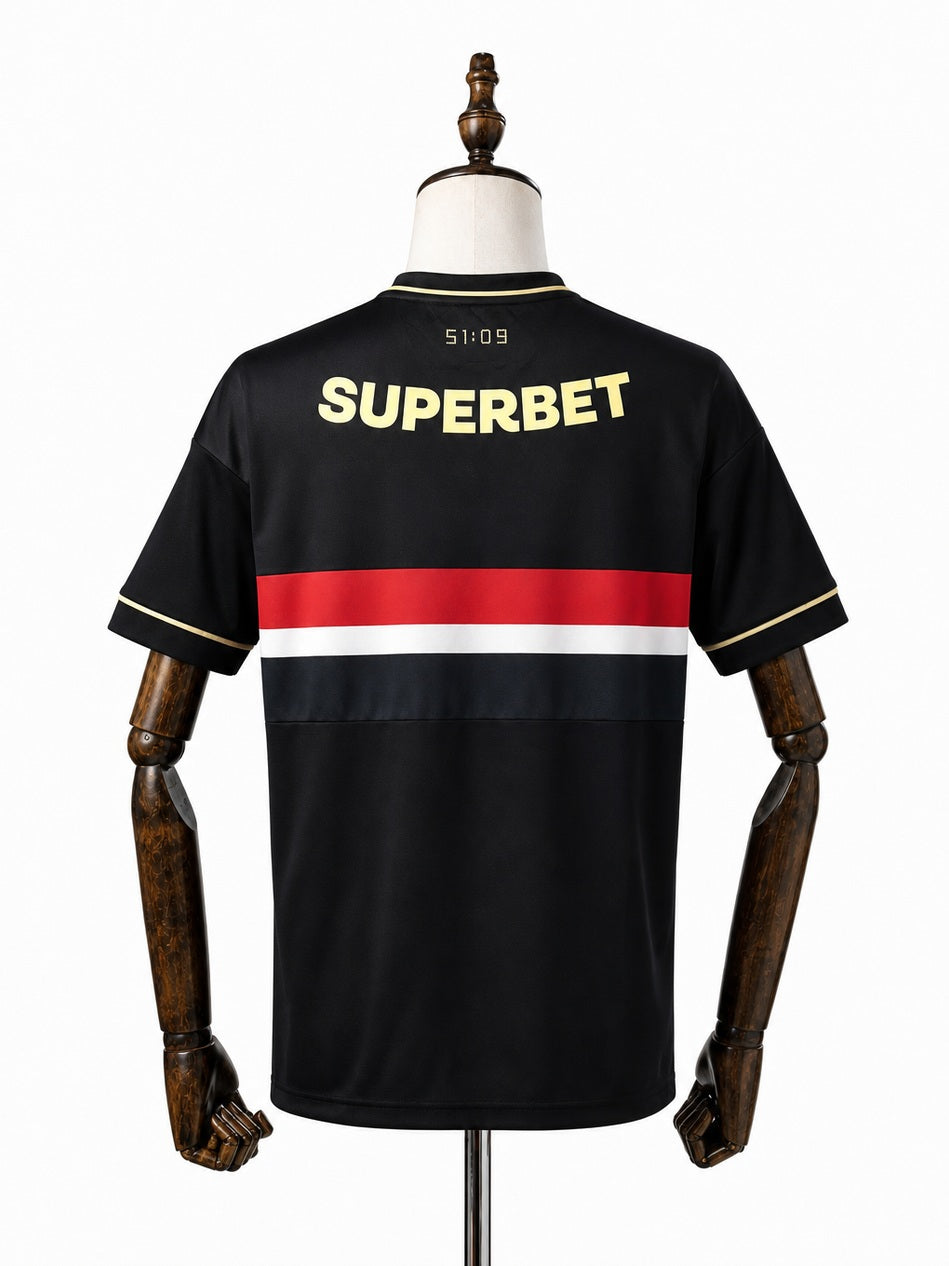 São Paulo third away Jersey back wood mannequin white background