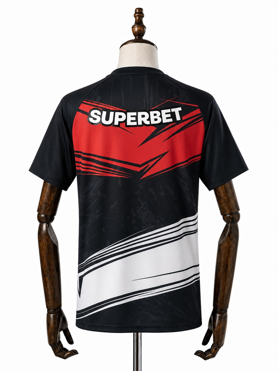 São Paulo Training Clothes Jersey back wood mannequin white background