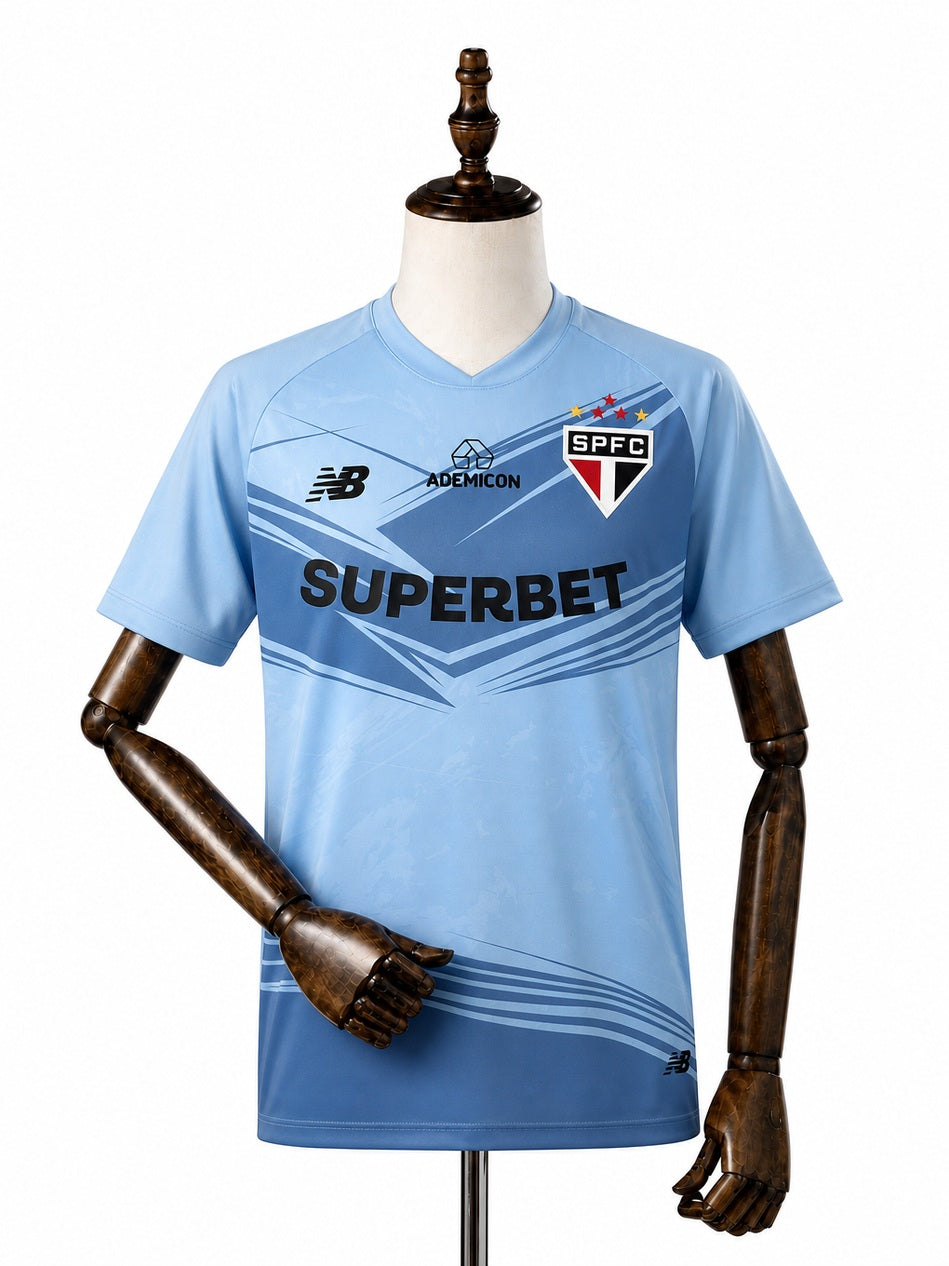 São Paulo Training Clothes Jersey front wood mannequin white background