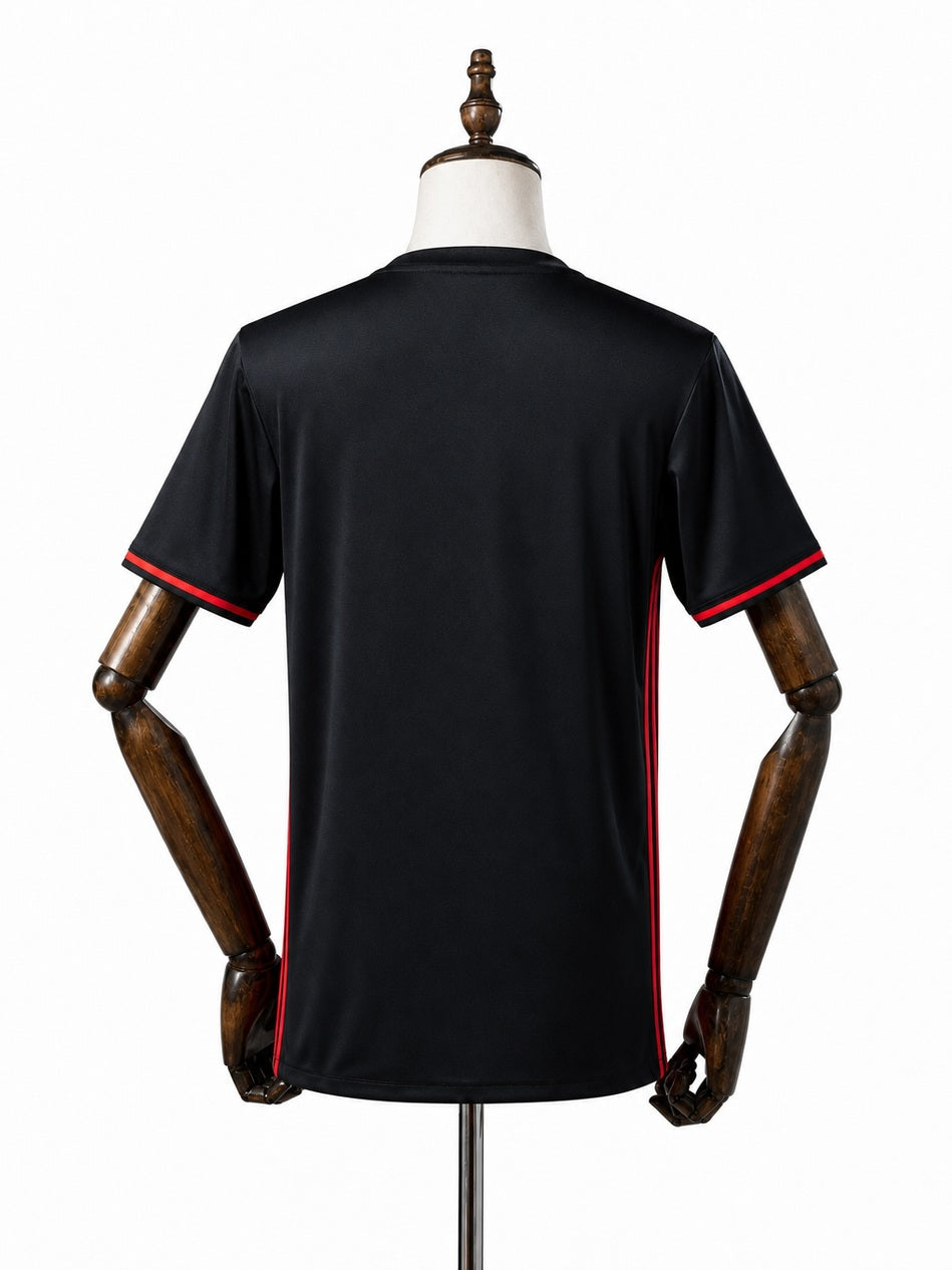 Sport Recife Black Retro Jersey back wood mannequin white background
