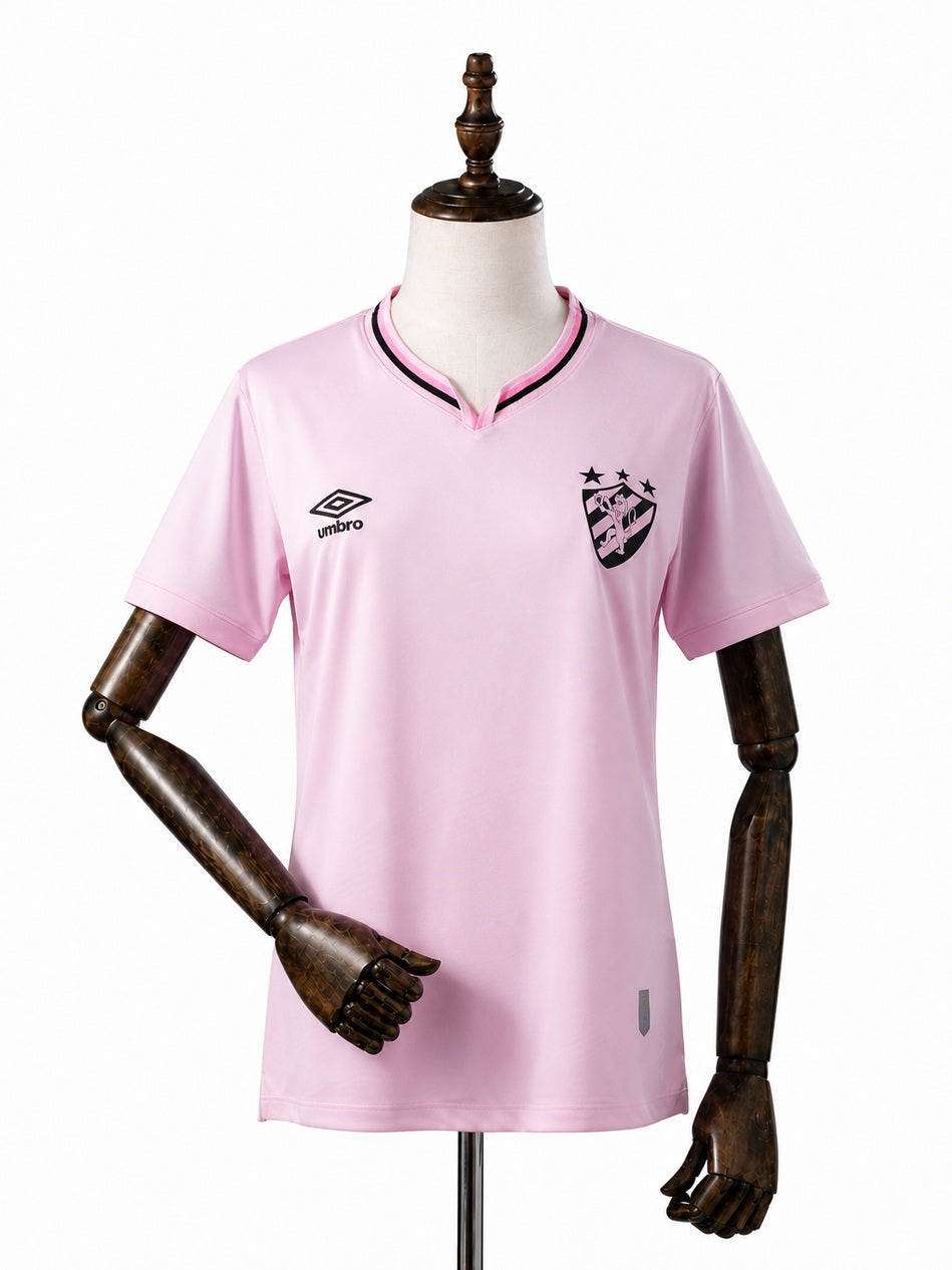 Sport Recife Women Pink Jersey front wood mannequin white background