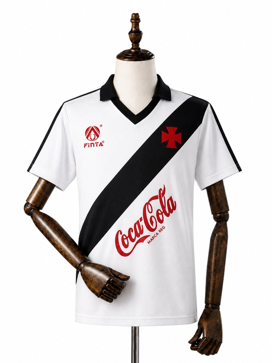 Vasco Away Retro Jersey front wood mannequin white background