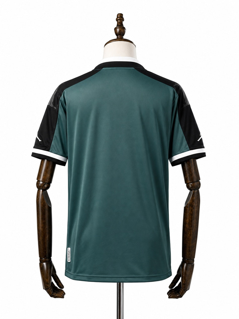 Vasco Goalkeeper All Sponsors Jersey back wood mannequin white background