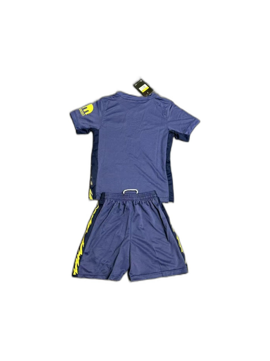 Camisa 2025-26 Atletico Madrid Away Infantil verso fundo branco