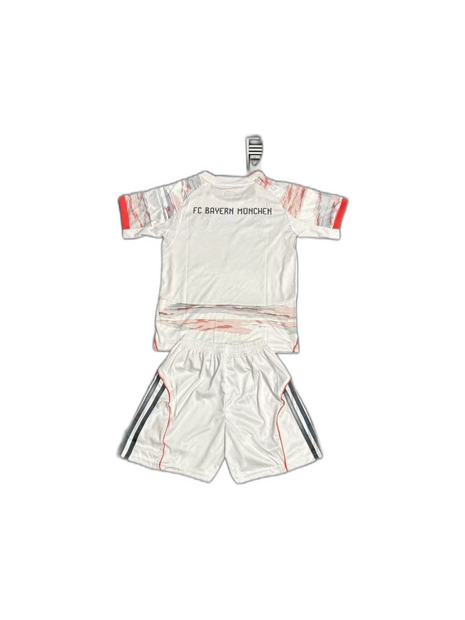 Camisa 2025-26 Bayern Munich Away Infantil verso fundo branco