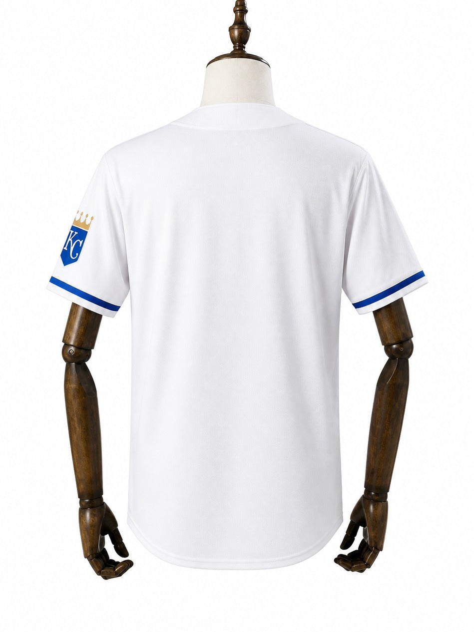 Kansas City Royals MLB – Camisa Oficial Primeira (Home) verso manequim fundo branco