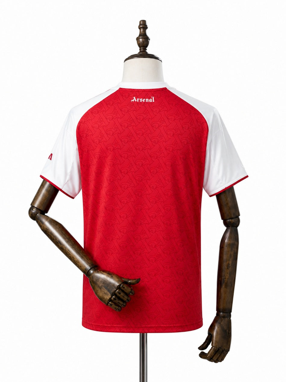 Camisa Arsenal - 1º Uniforme Torcedor 2025/26 verso manequim fundo branco