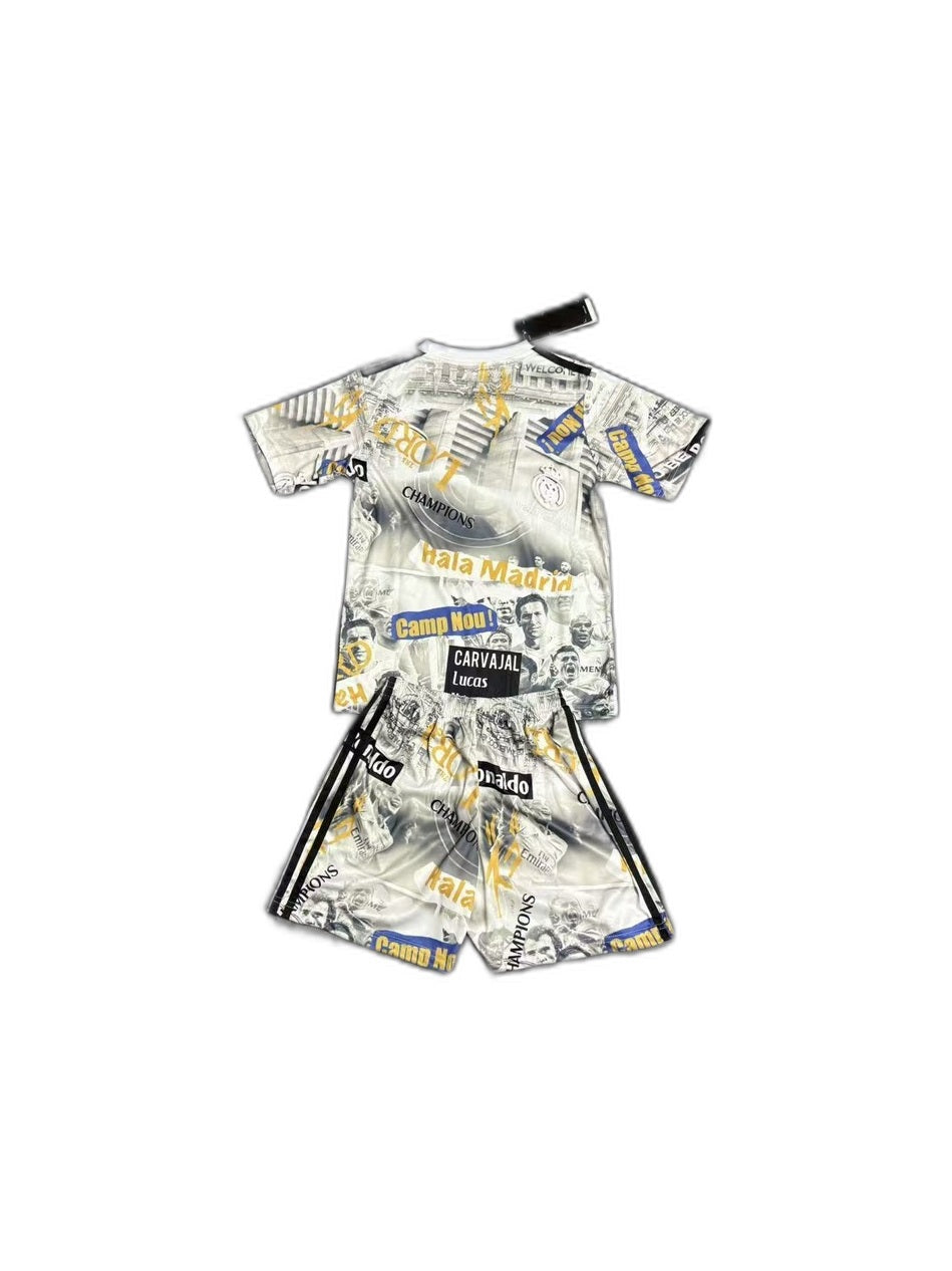 Camisa 2025-26 Real Madrid Infantil verso fundo branco