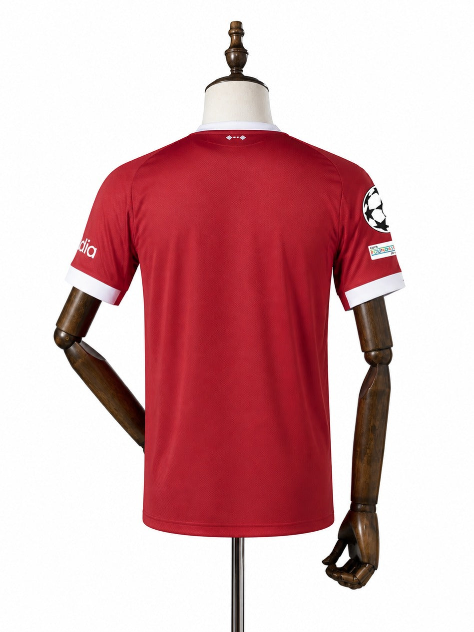 Camisa Liverpool - 1º Uniforme Torcedor 2025/26 verso manequim fundo branco
