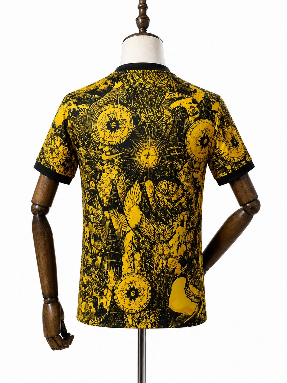 Camisa Seleção Brasileira Amarela (Edição Cristo) 2026 verso manequim fundo branco