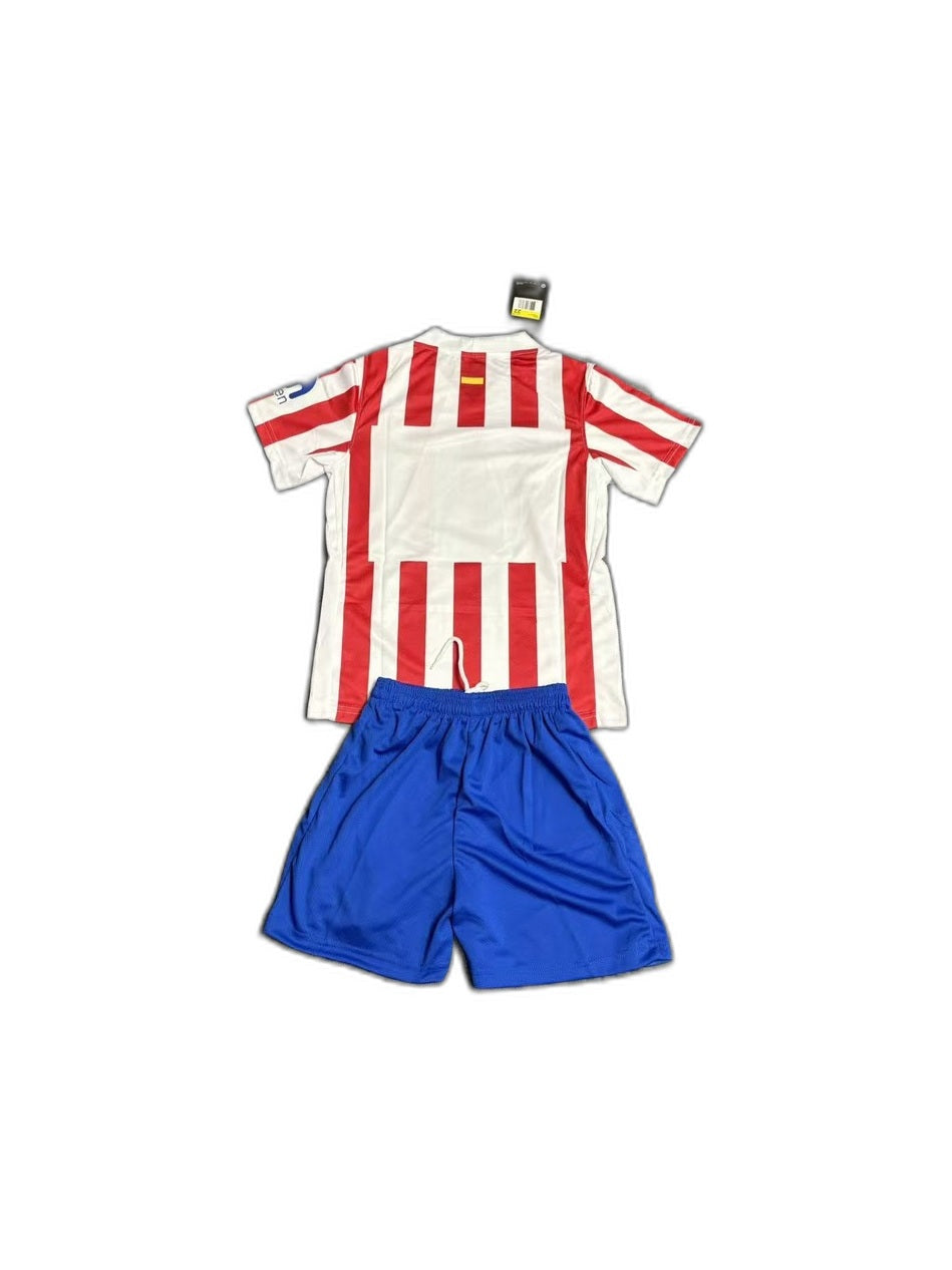 Camisa 2025-26 Atletico Madrid Home Infantil verso fundo branco