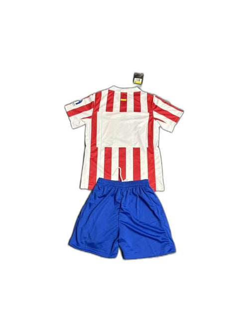 Camisa 2025-26 Atletico Madrid Home Infantil verso fundo branco