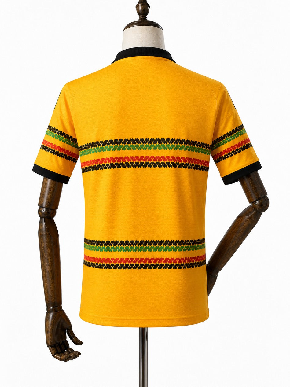 Camisa Seleção Jamaica 1 uniforme 2026 verso manequim fundo branco