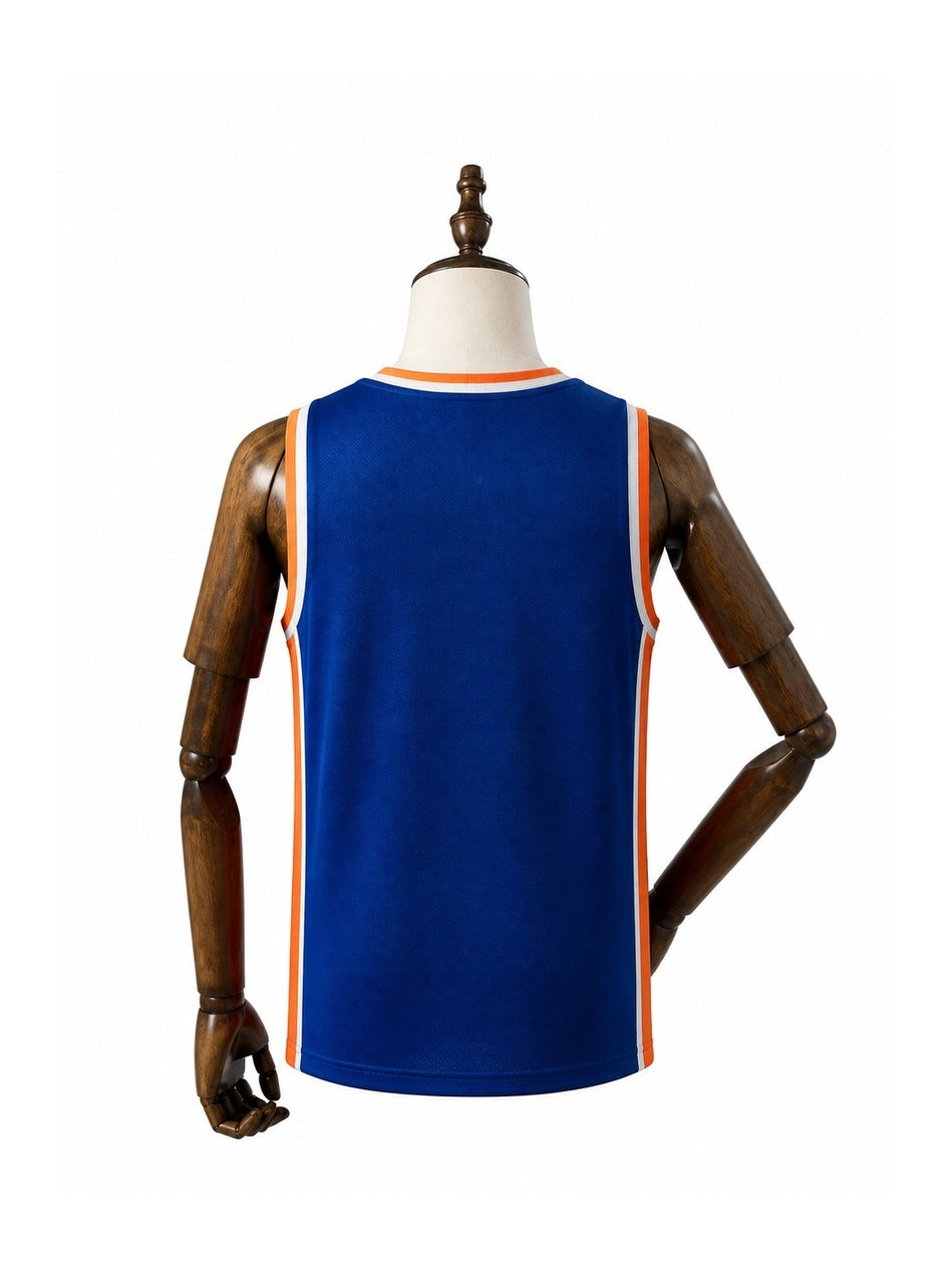 Camiseta NBA New York Knicks - 1ª Camisa (Home) verso manequim fundo branco padronizada