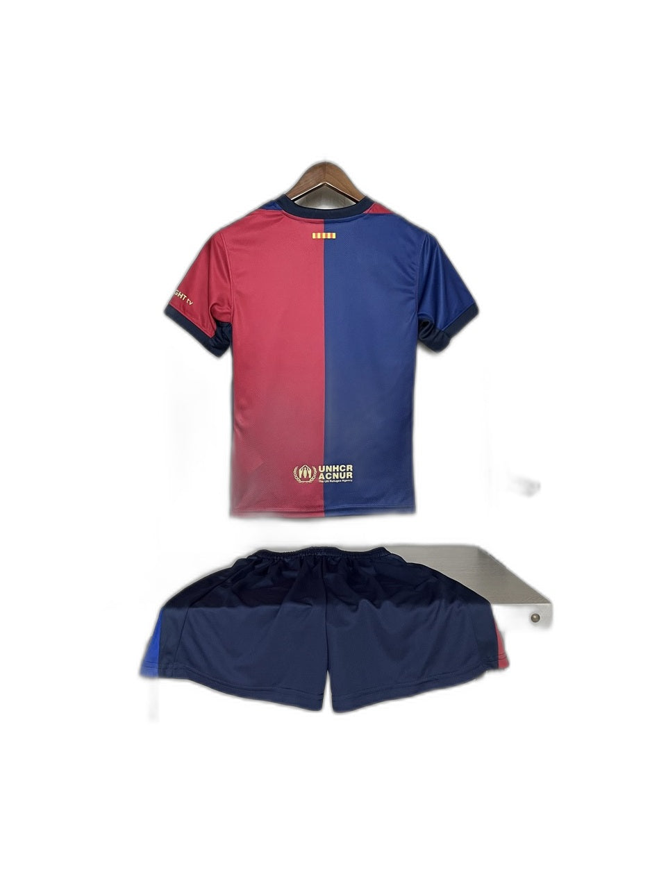 Camisa 2024-25 Barcelona Home Infantil verso fundo branco