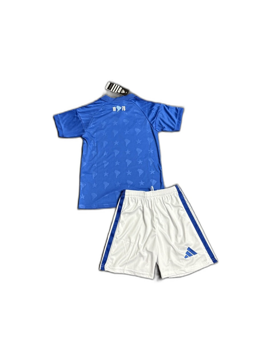Camisa 2026-27 Cruzeiro Home Infantil verso fundo branco