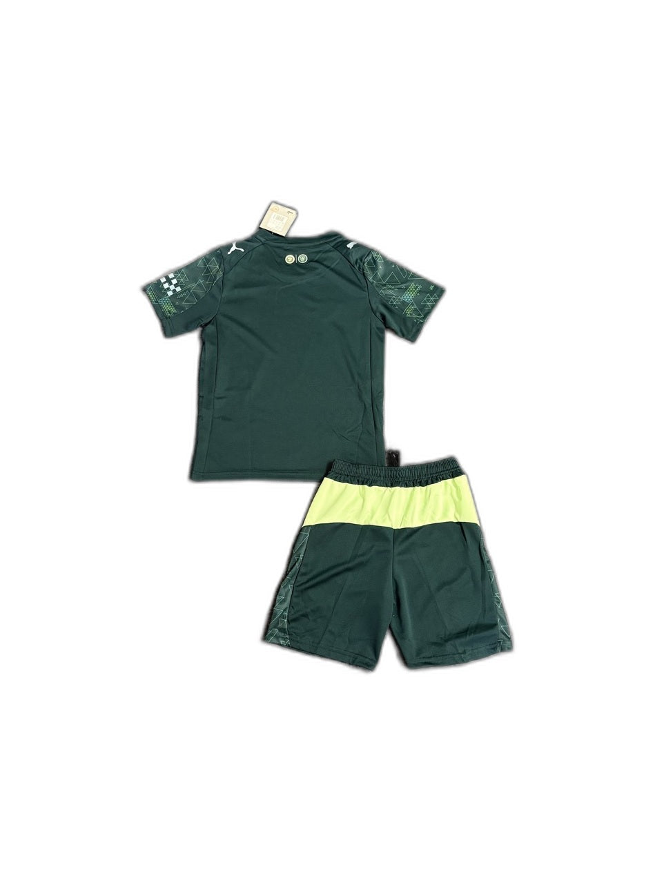 Camisa 2025-26 Manchester City IIII Infantil verso fundo branco