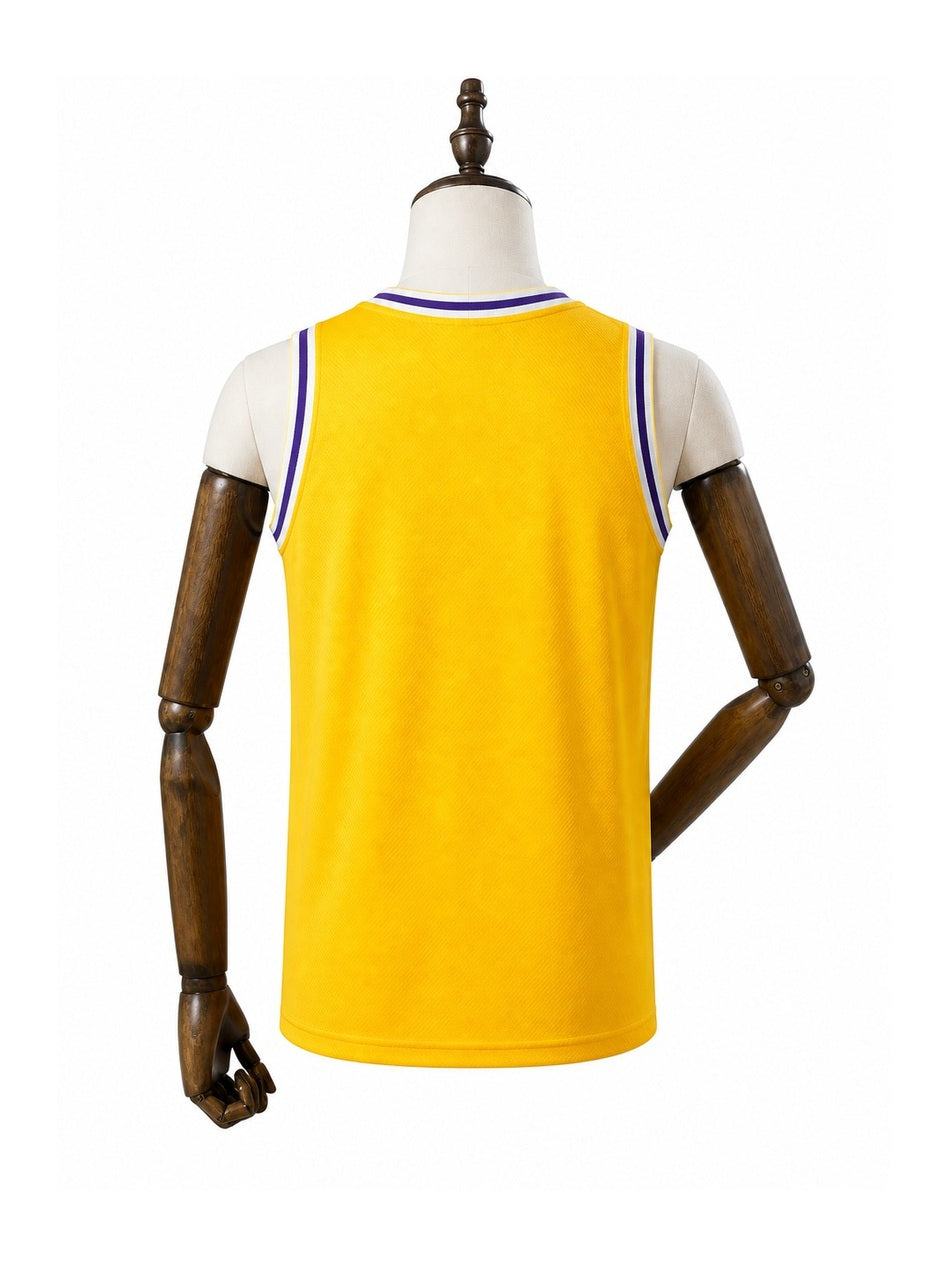 Camiseta NBA Los Angeles Lakers - 1ª Camisa (Home) verso manequim fundo branco padronizada