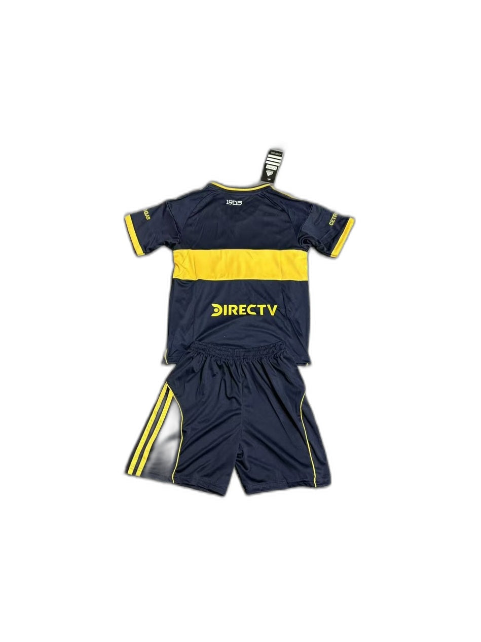 Camisa 2025-26 Boca Juniors Home Infantil verso fundo branco