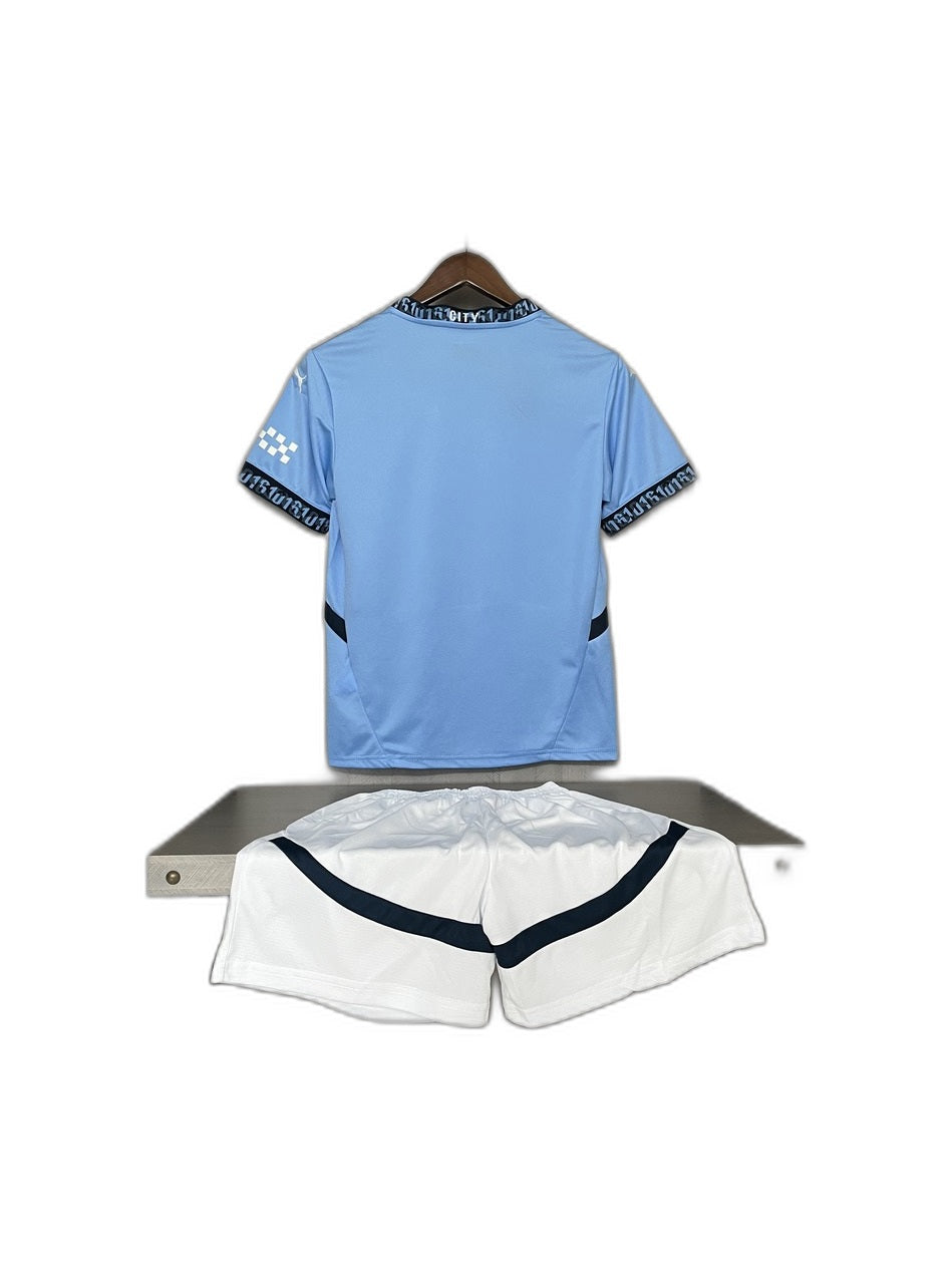 Camisa 2024-25 Manchester City Home Infantil verso fundo branco