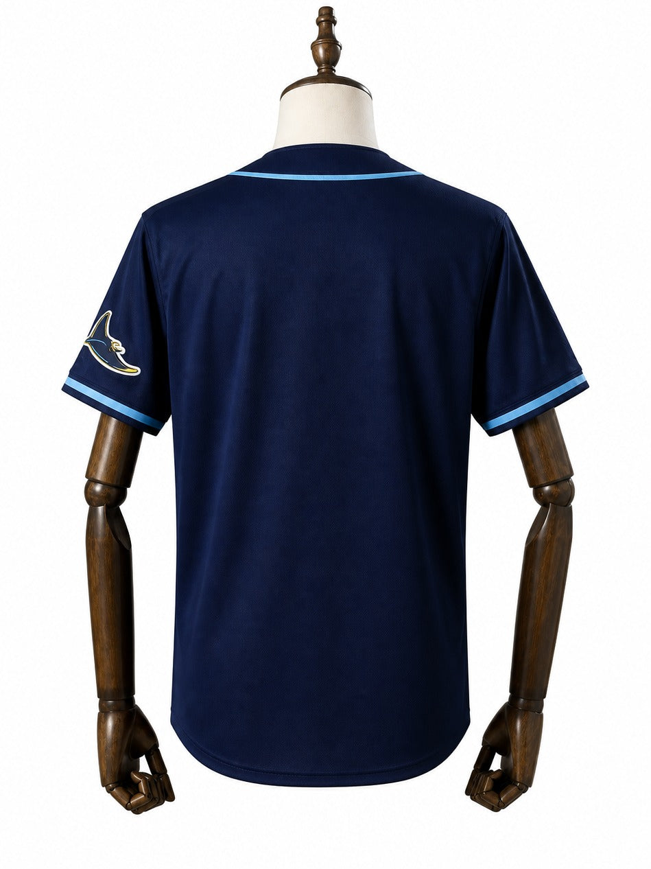 Tampa Bay Rays MLB – Camisa Oficial Segunda (Away) verso manequim fundo branco