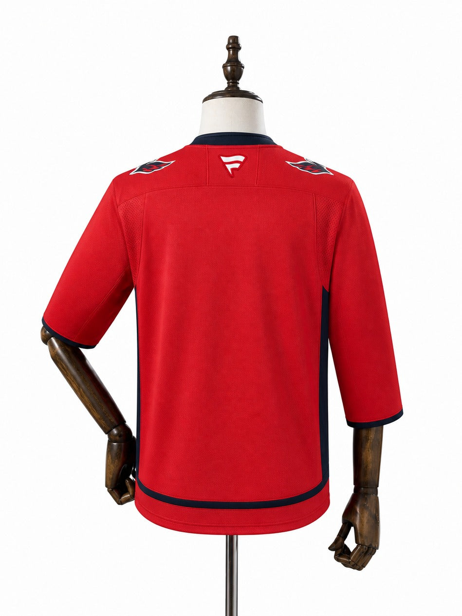 Washington Capitals NHL Jersey – Home & Away verso real web manequim fundo branco