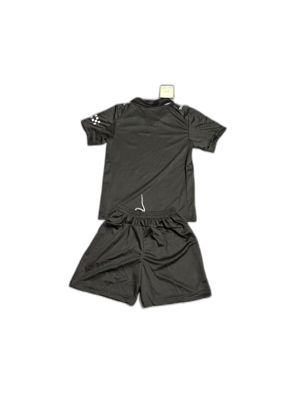 Camisa 2025-26 Manchester City Black Infantil verso fundo branco