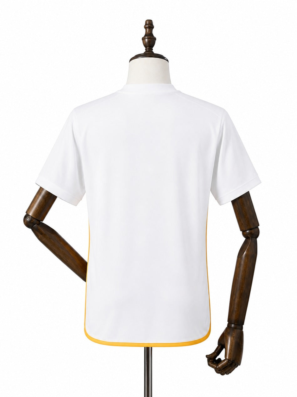 Camisa LA Galaxy - 1º Uniforme Torcedor 2025 verso manequim fundo branco