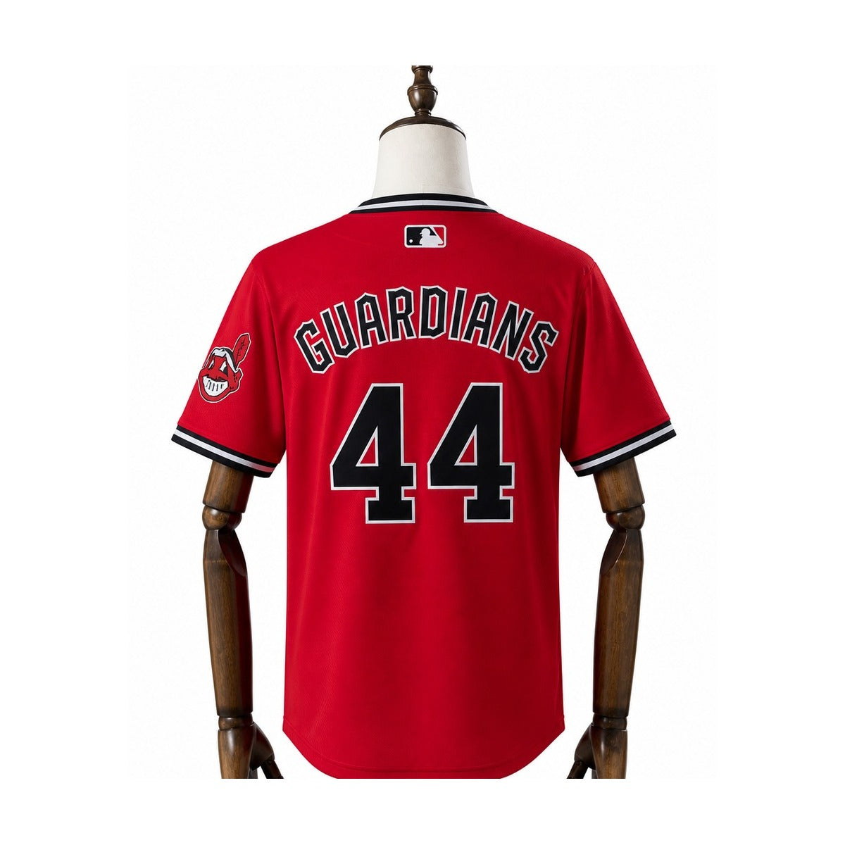 Cleveland Guardians MLB – Camisa Oficial Segunda (Away) verso manequim fundo branco