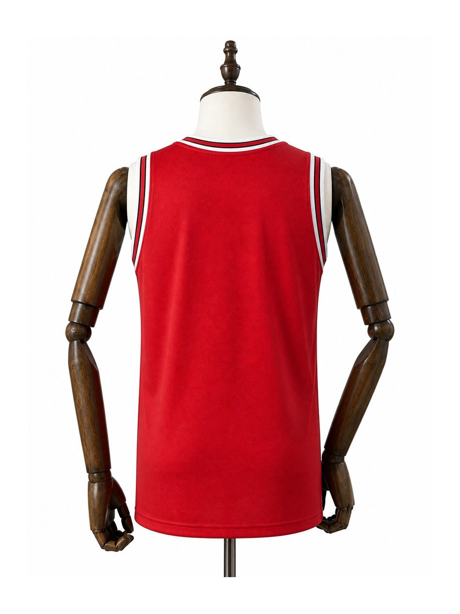 Camiseta NBA Chicago Bulls - 1ª Camisa (Home) verso manequim fundo branco padronizada