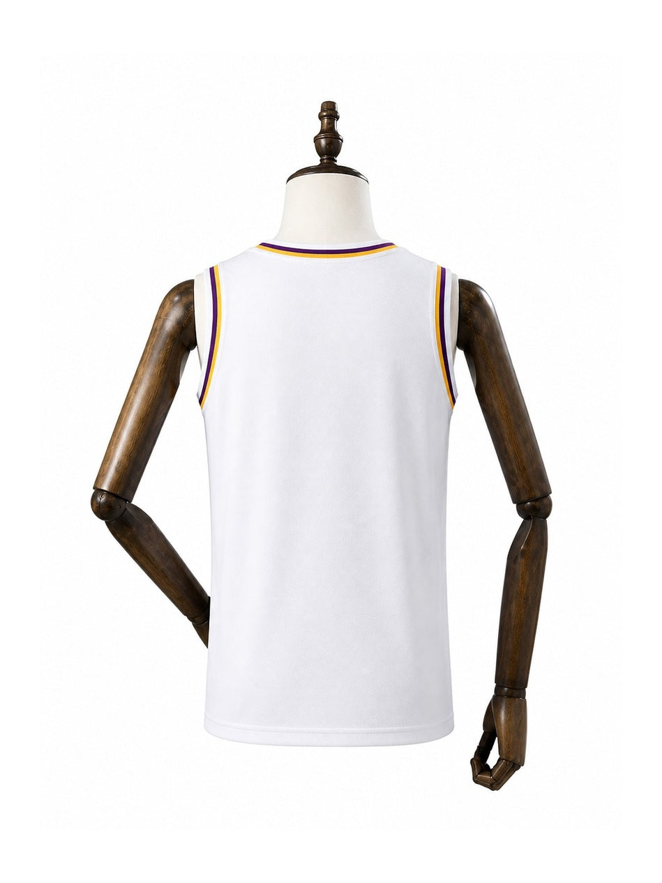 Camiseta NBA Los Angeles Lakers - 2ª Camisa (Away) verso manequim fundo branco padronizada