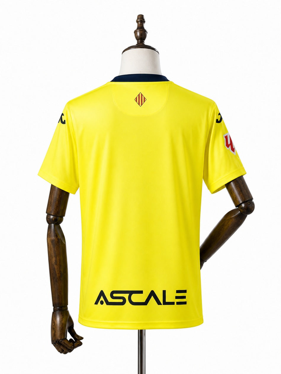 Camisa Villarreal - 1º Uniforme Torcedor 2025/26 verso manequim fundo branco