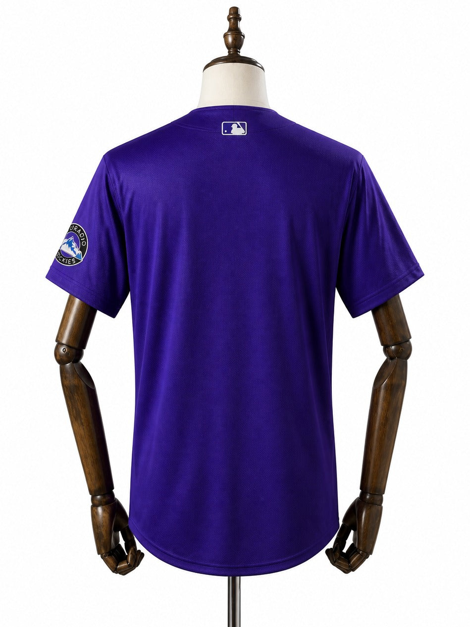 Colorado Rockies MLB – Camisa Oficial Segunda (Away) verso manequim fundo branco