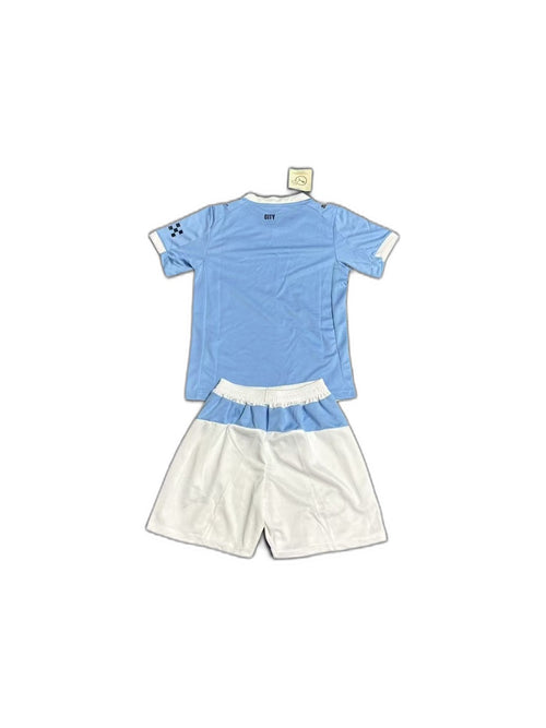 Camisa 2025-26 Manchester City Home Infantil verso fundo branco