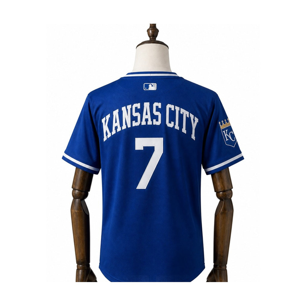 Kansas City Royals MLB – Camisa Oficial Segunda (Away) verso manequim fundo branco