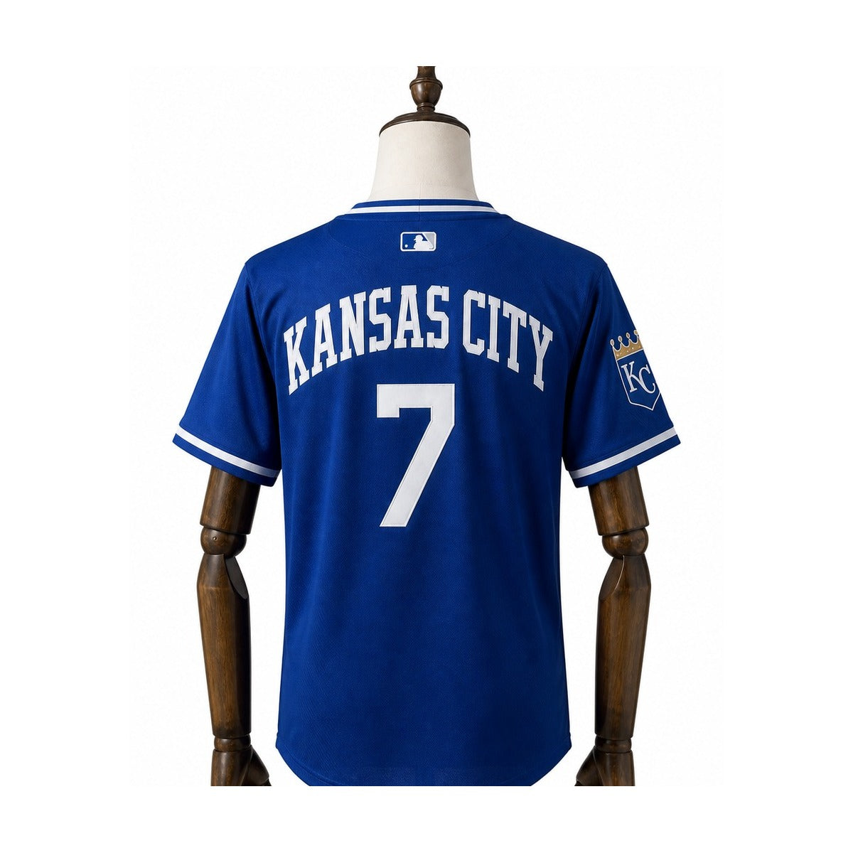 Kansas City Royals MLB – Camisa Oficial Segunda (Away) verso manequim fundo branco
