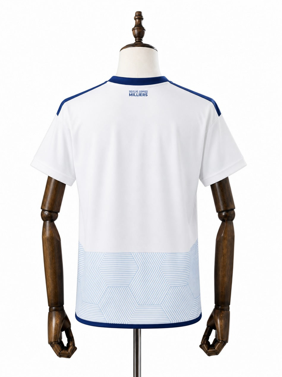 Camisa Strasbourg - 2º Uniforme Torcedor 2023/2024 verso manequim fundo branco