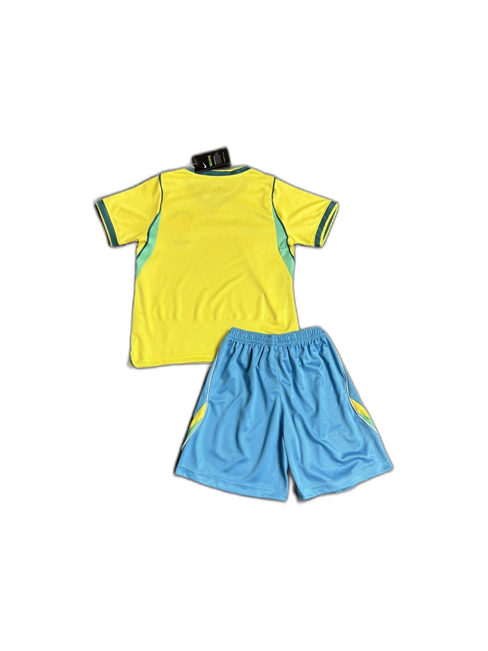 Camisa 2026 Brazil Home Infantil verso fundo branco