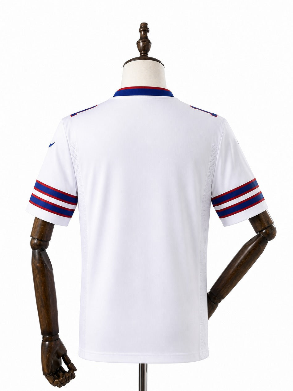 Camisa Buffalo Bills Away (Visitante) NFL verso manequim fundo branco
