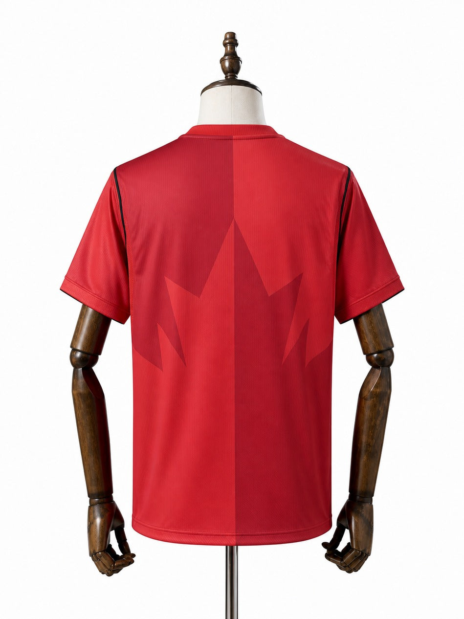 Camisa Seleção Canadá - 1º Uniforme Torcedor 2026 verso manequim fundo branco