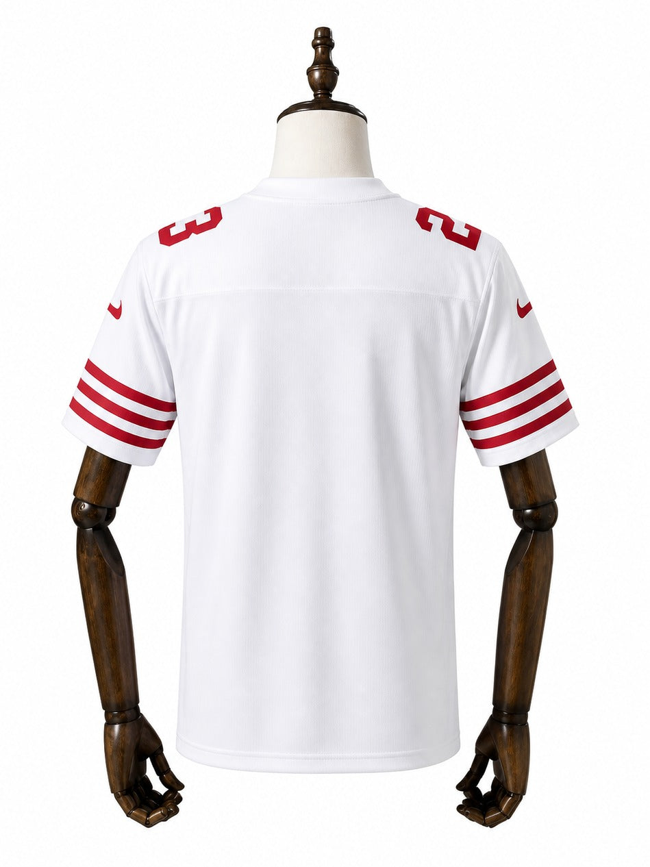 Camisa San Francisco 49ers Away (Visitante) NFL verso manequim fundo branco