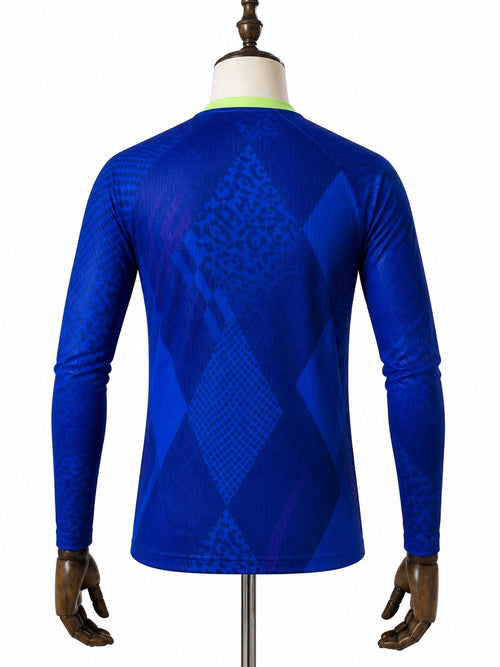 Camisa Seleção Brasileira Azul Manga Longa (Edição Especial) verso manequim fundo branco
