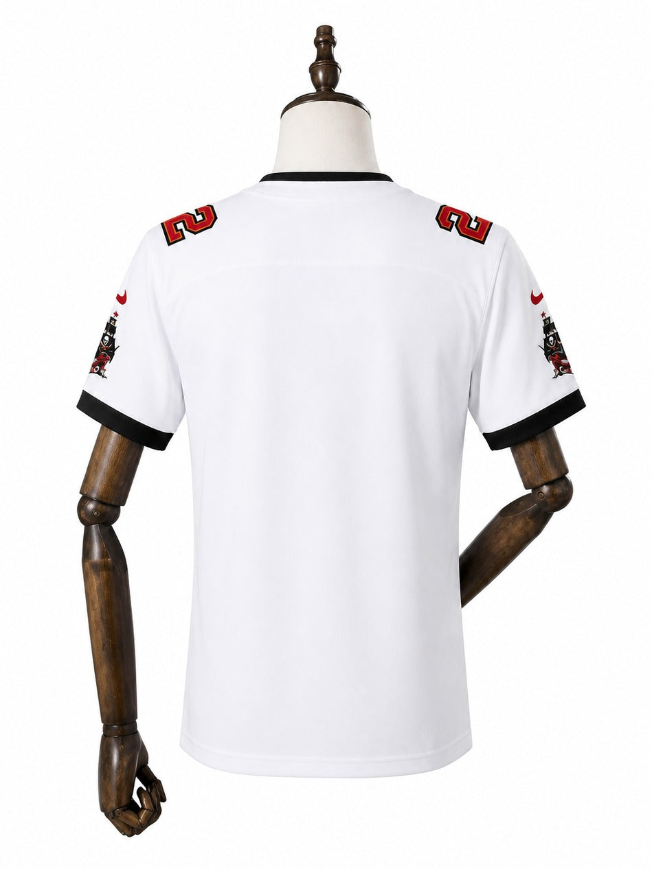 Camisa Tampa Bay Buccaneers Away (Visitante) NFL verso manequim fundo branco