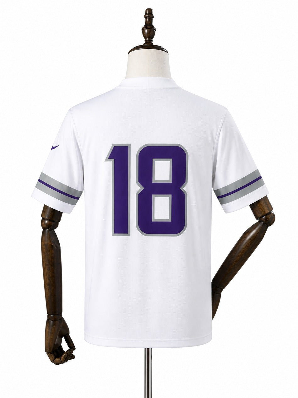 Camisa Minnesota Vikings Away (Visitante) NFL verso manequim fundo branco