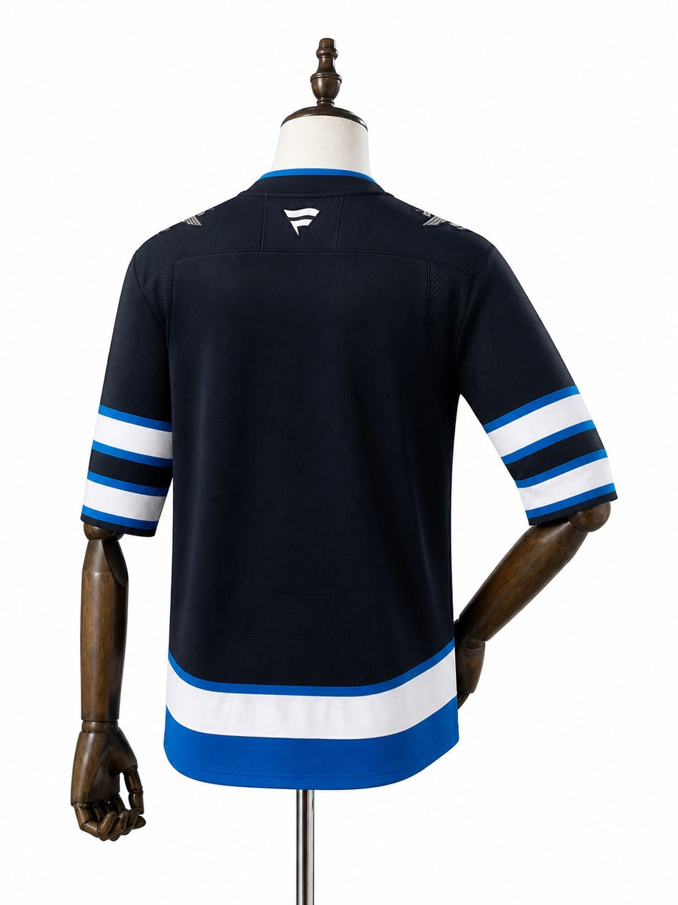 Winnipeg Jets NHL Jersey – Home & Away verso real web manequim fundo branco