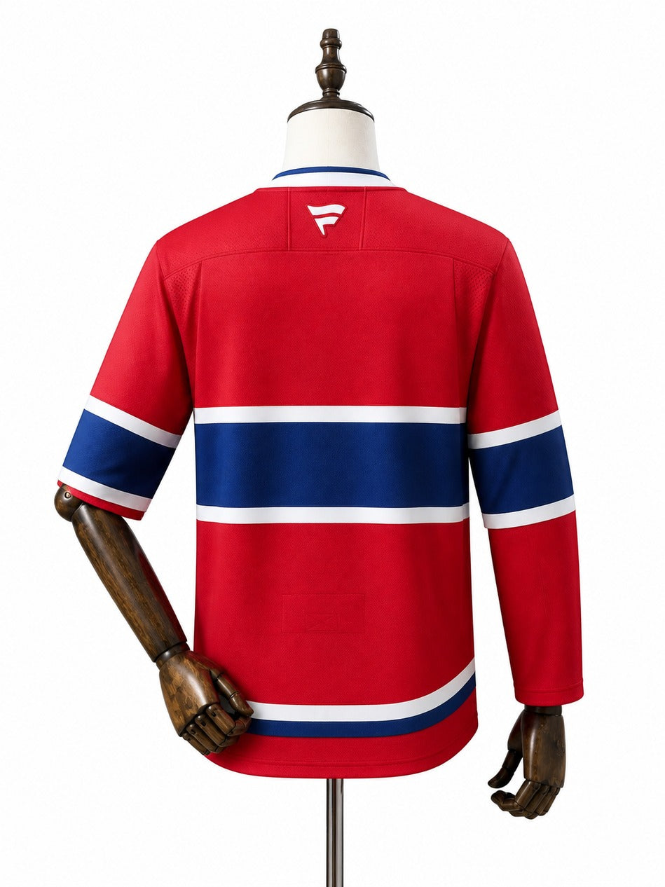 Montreal Canadiens NHL Jersey – Home & Away verso real web manequim fundo branco