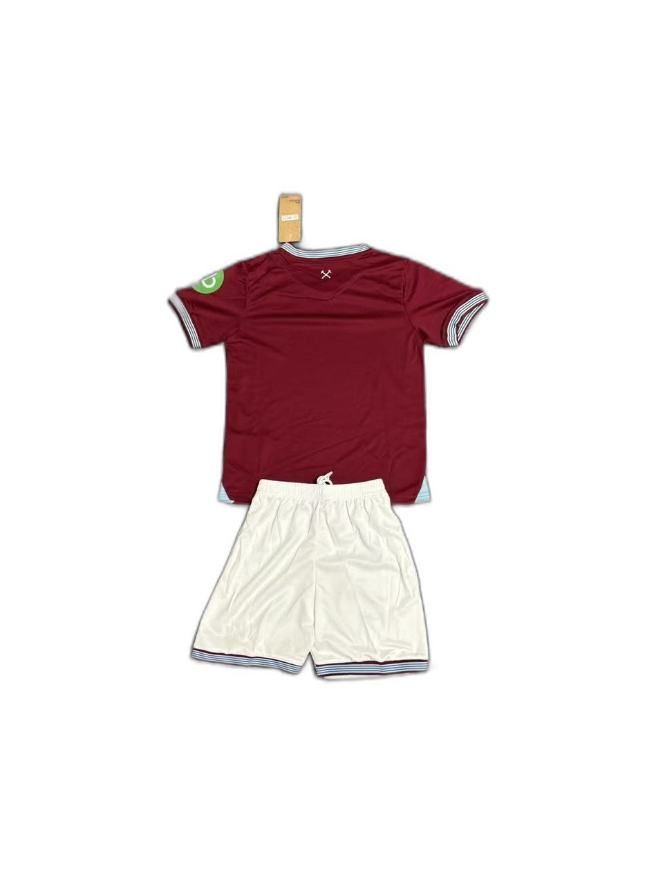 Camisa 2025-26 West Ham United Home Infantil verso fundo branco